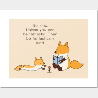 Be Kind Fox Posters and Art